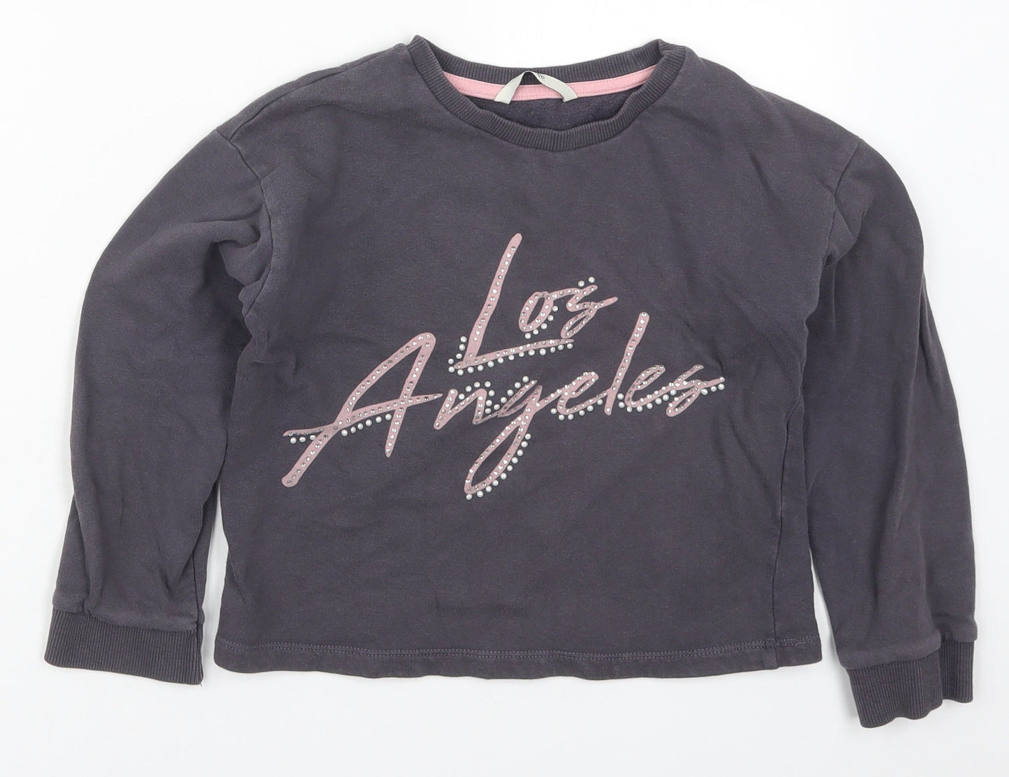 George Girls Grey  Cotton Pullover Sweatshirt Size 8-9 Years  Pullover - Los Angeles