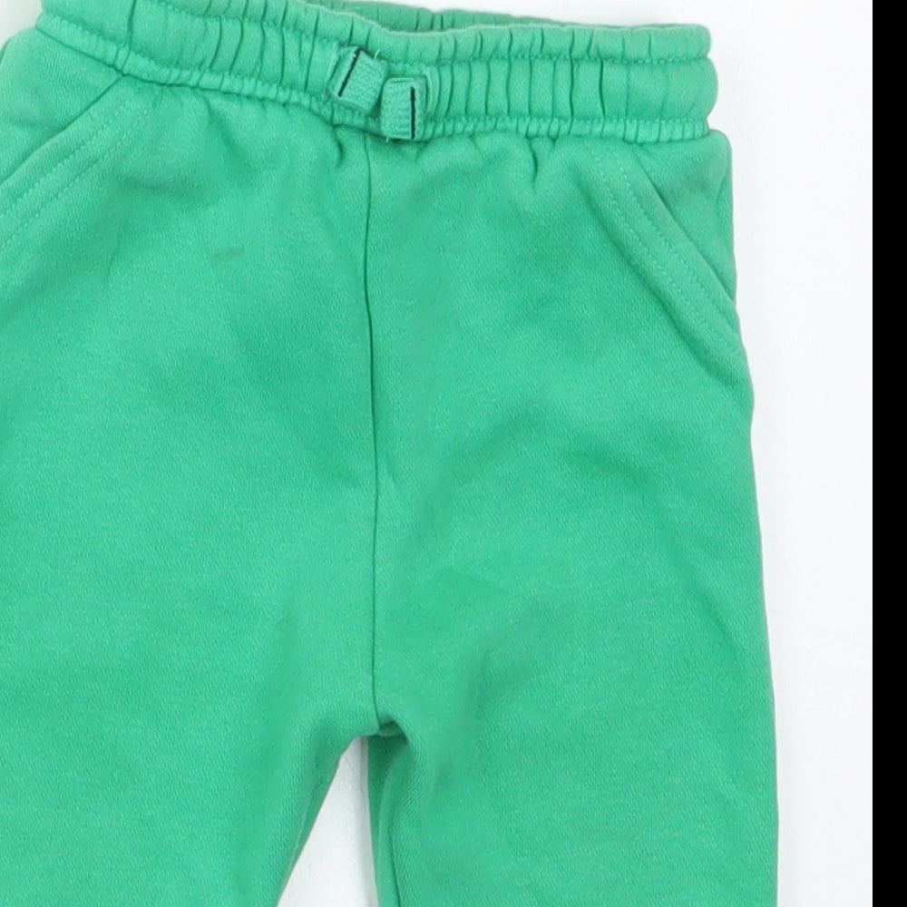 Fred & Flo Boys Green  Cotton Sweatpants Trousers Size 9-12 Months  Drawstring