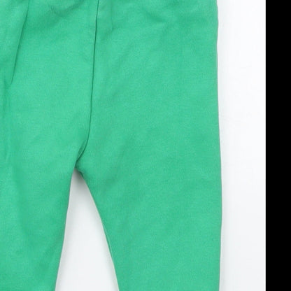 Fred & Flo Boys Green  Cotton Sweatpants Trousers Size 9-12 Months  Drawstring