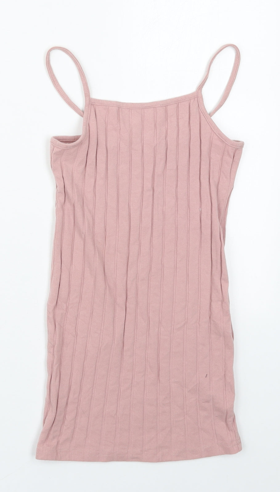 SheIn Girls Pink  Cotton Tank Dress  Size 8 Years  Round Neck Pullover