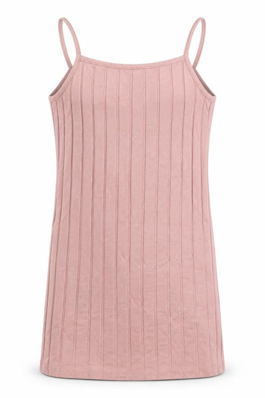 SheIn Girls Pink  Cotton Tank Dress  Size 8 Years  Round Neck Pullover