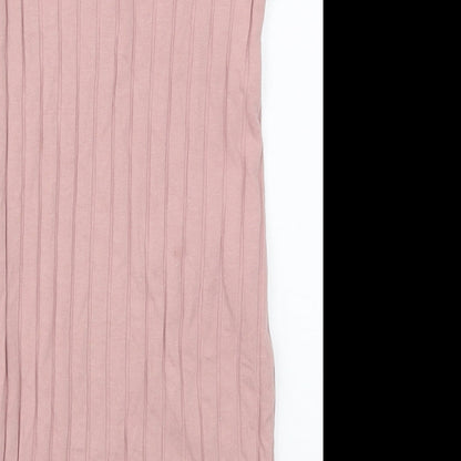 SheIn Girls Pink  Cotton Tank Dress  Size 8 Years  Round Neck Pullover