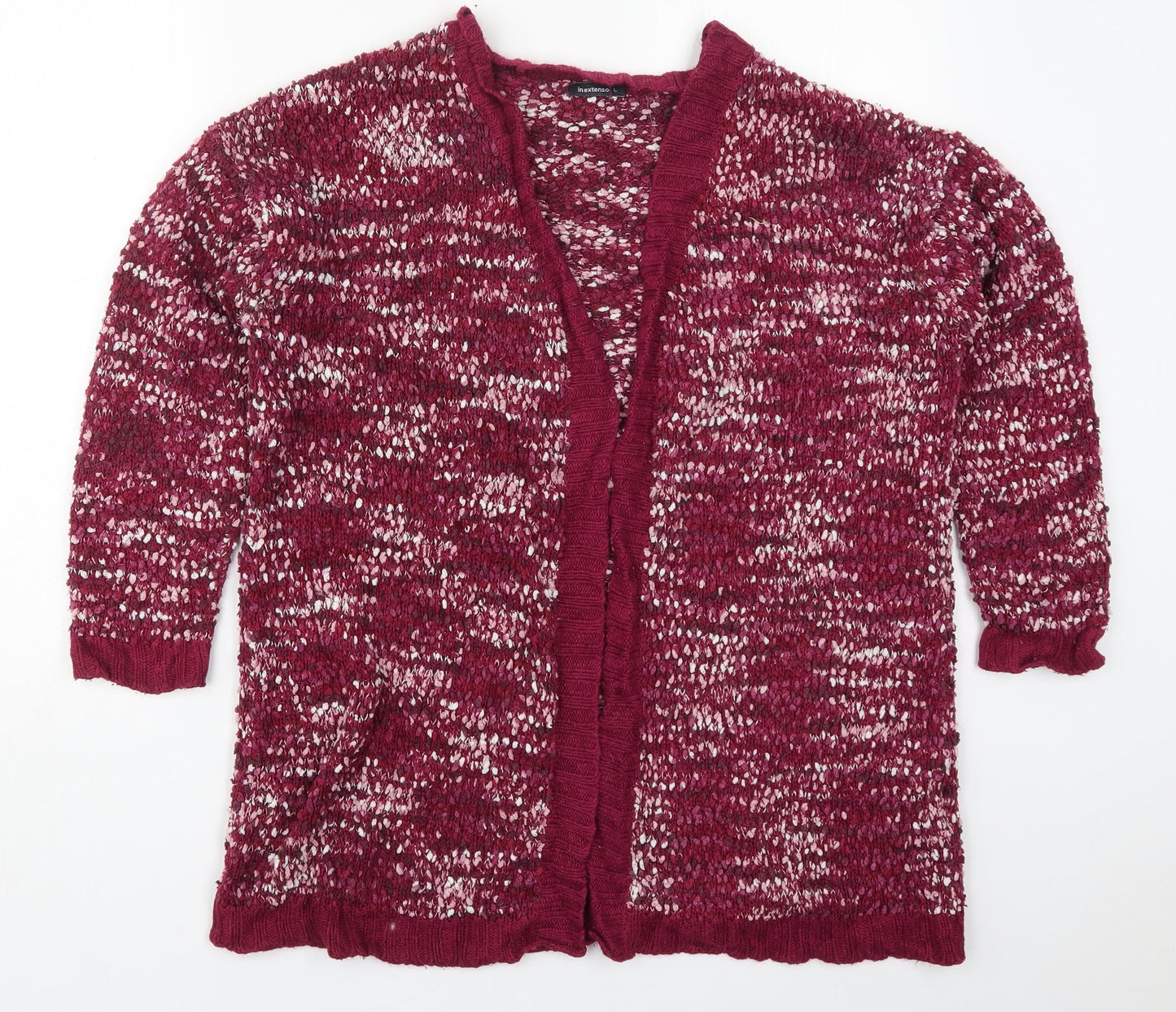 In Extenso Womens Pink V-Neck  Acrylic Cardigan Jumper Size L