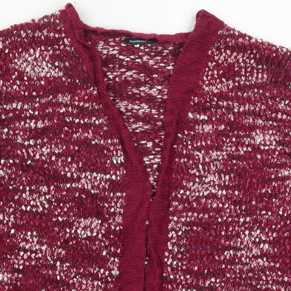 In Extenso Womens Pink V-Neck  Acrylic Cardigan Jumper Size L