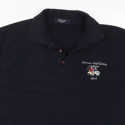 Kartel Mens Blue  Polyester  Polo Size L Collared Pullover - Carran Golf Society 2013