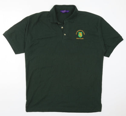 Henbury Mens Green  Polyester  Polo Size XL Collared Pullover - Clogher Valley Golf Club
