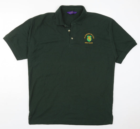 Henbury Mens Green  Polyester  Polo Size XL Collared Pullover - Clogher Valley Golf Club