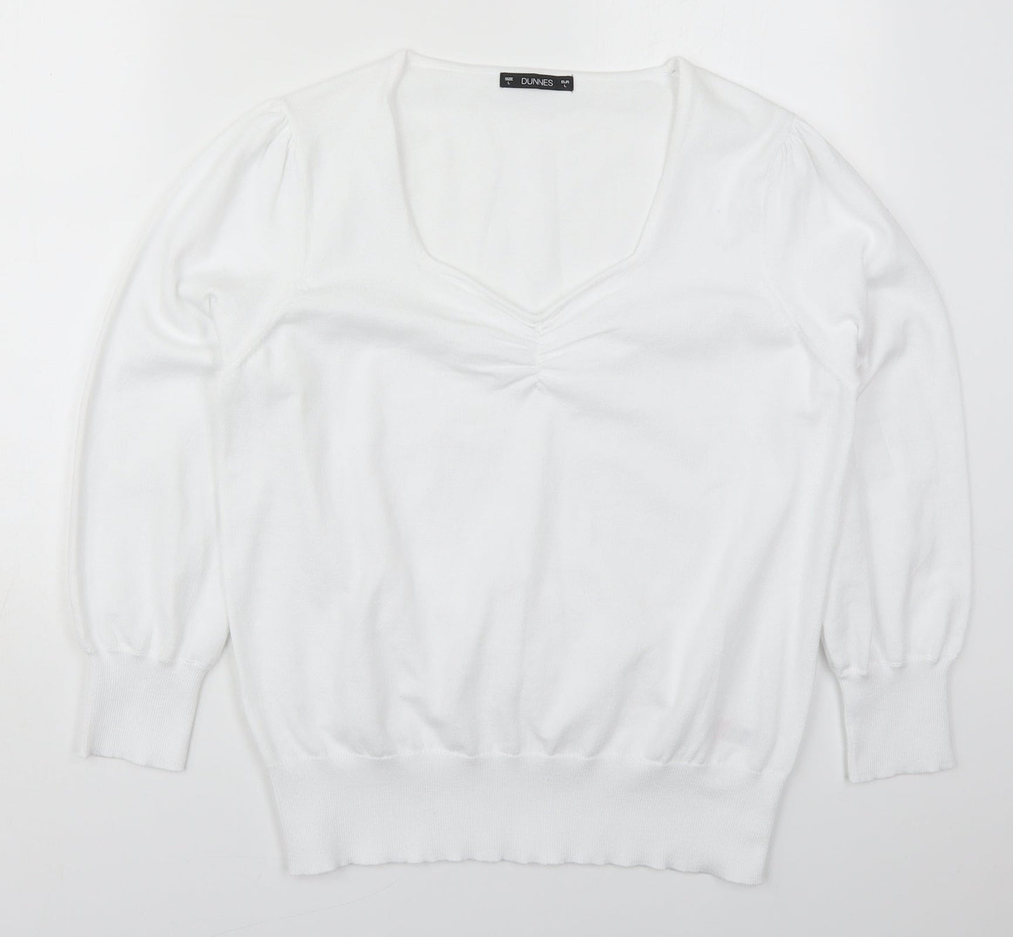 Womens UK Size L Dunnes White Pullover Jumper