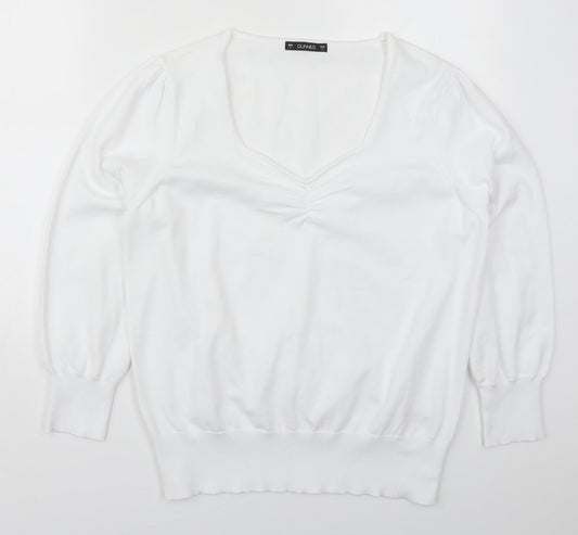 Womens UK Size L Dunnes White Pullover Jumper
