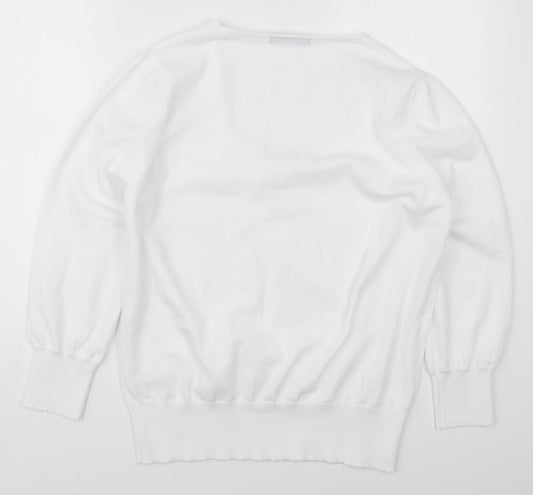 Womens UK Size L Dunnes White Pullover Jumper