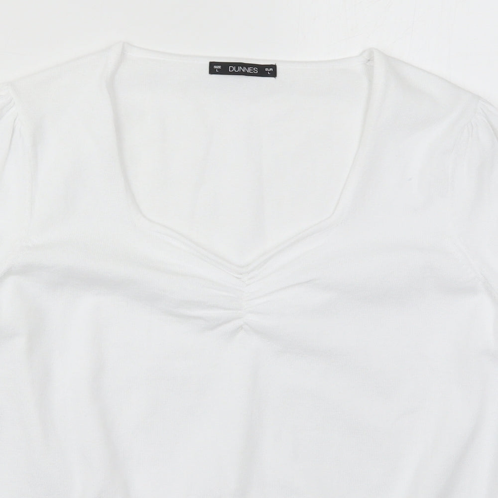 Womens UK Size L Dunnes White Pullover Jumper