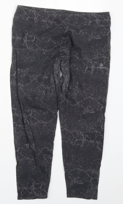 DECATHLON Womens Grey  Cotton Carrot Leggings Size M L21.5 in   - Marble Effect