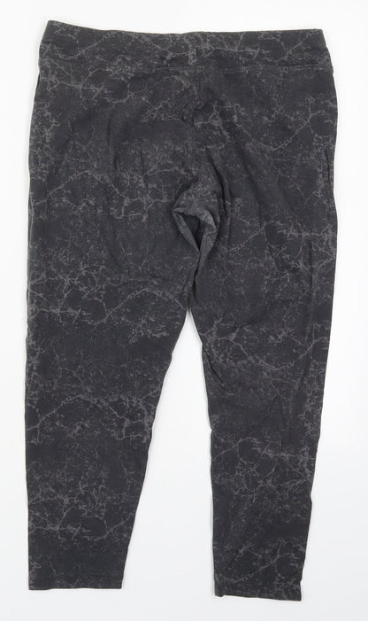 DECATHLON Womens Grey  Cotton Carrot Leggings Size M L21.5 in   - Marble Effect