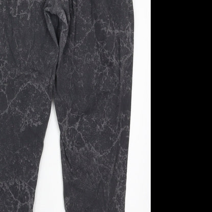 DECATHLON Womens Grey  Cotton Carrot Leggings Size M L21.5 in   - Marble Effect