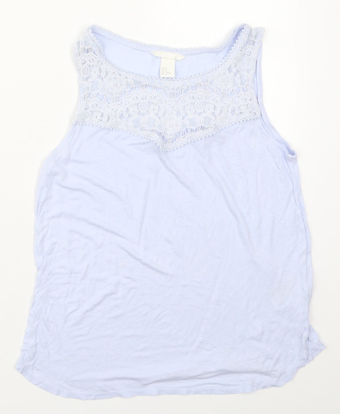 Womens UK Size M H&M Blue Basic Tank