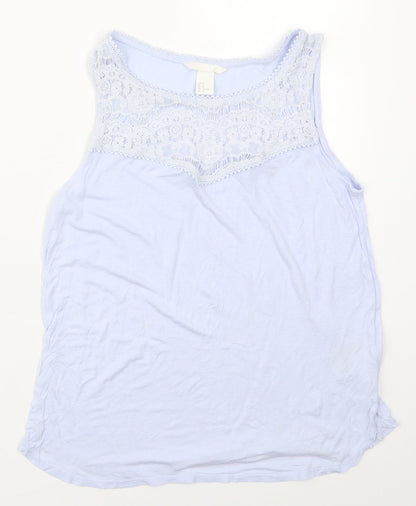 Womens UK Size M H&M Blue Basic Tank
