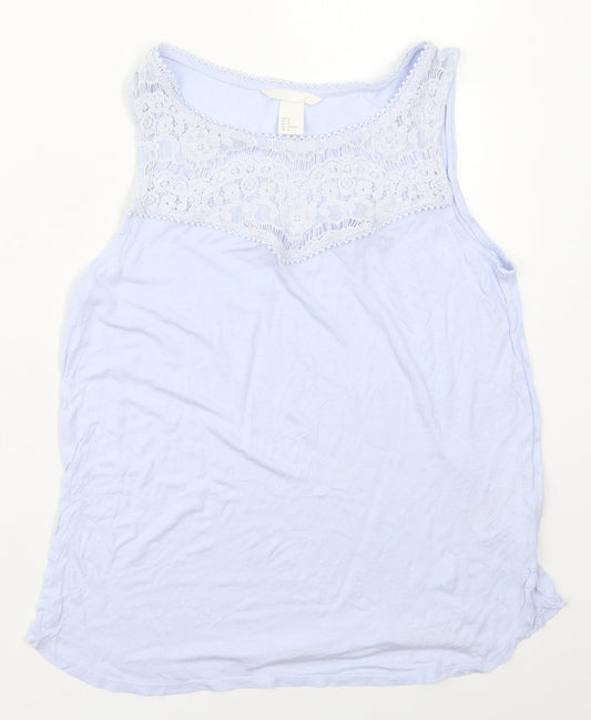 Womens UK Size M H&M Blue Basic Tank