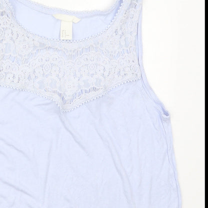 Womens UK Size M H&M Blue Basic Tank