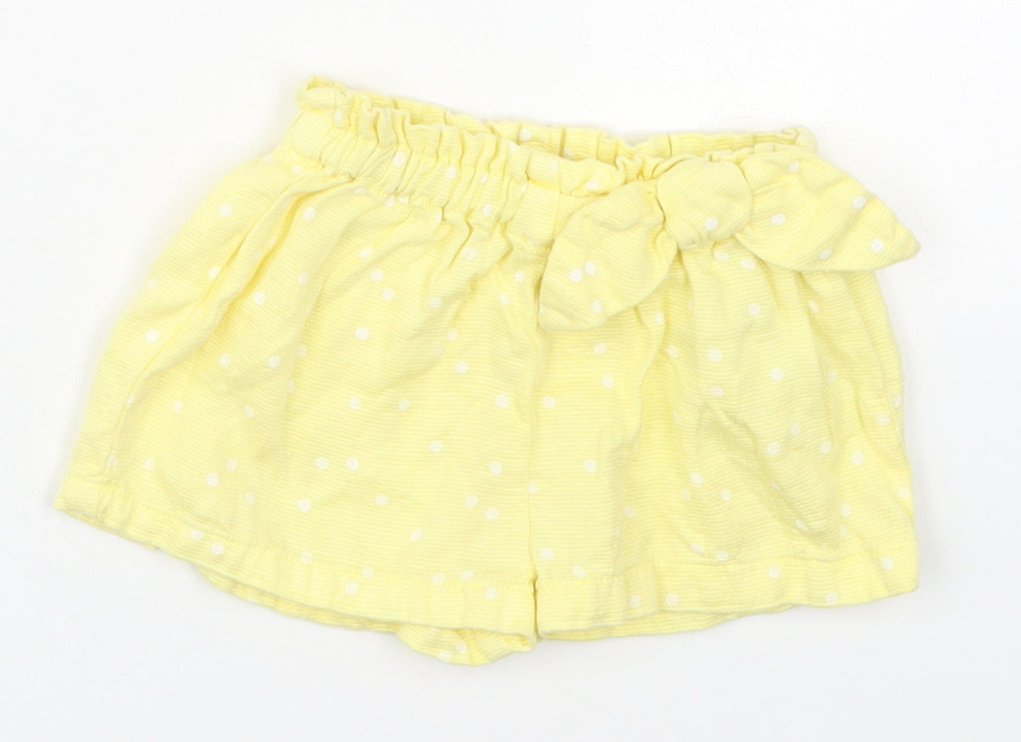 Zara Girls Yellow Polka Dot Polyester Cropped Trousers Size 9-12 Months   - Shorts