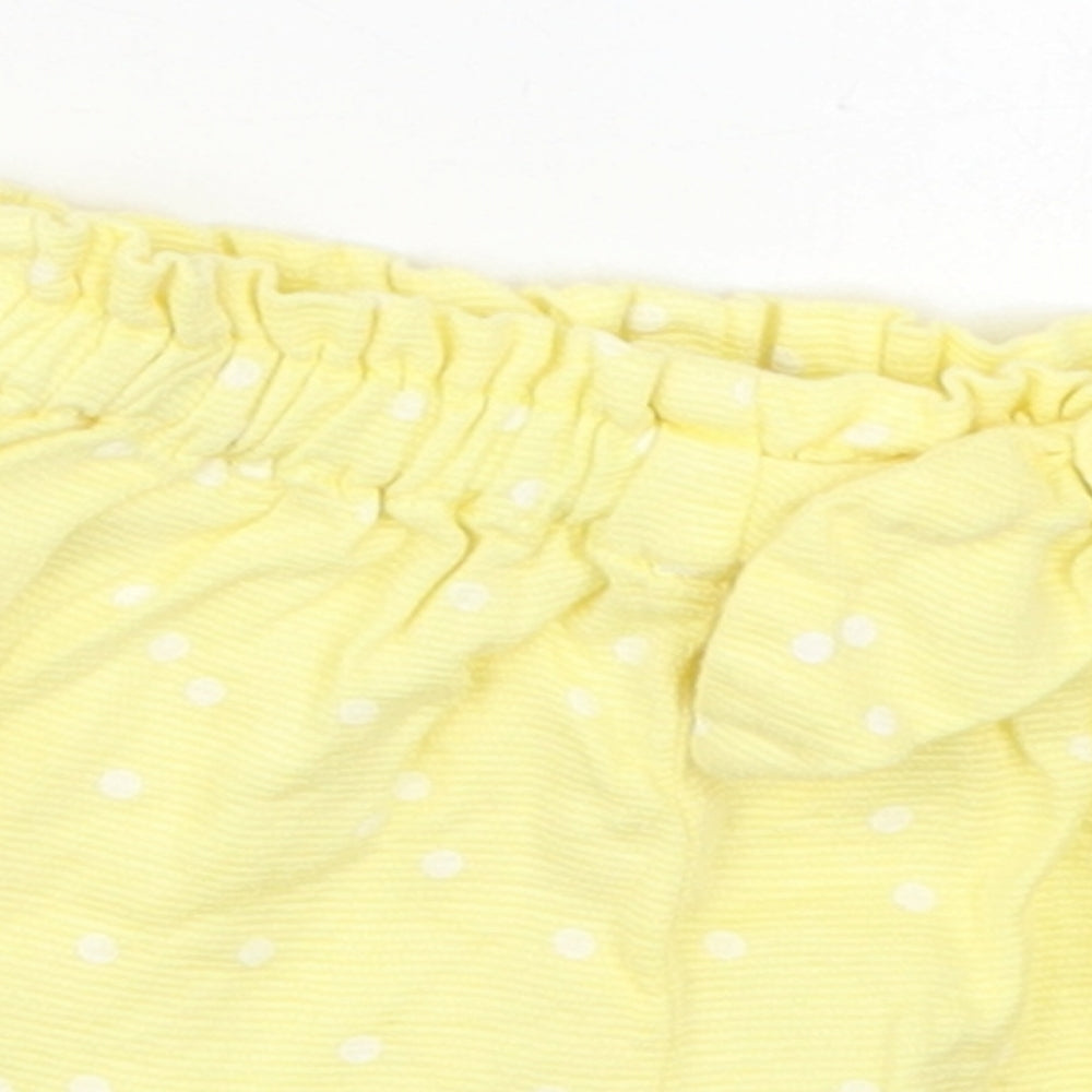 Zara Girls Yellow Polka Dot Polyester Cropped Trousers Size 9-12 Months   - Shorts