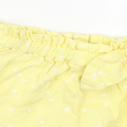 Zara Girls Yellow Polka Dot Polyester Cropped Trousers Size 9-12 Months   - Shorts