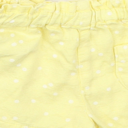 Zara Girls Yellow Polka Dot Polyester Cropped Trousers Size 9-12 Months   - Shorts