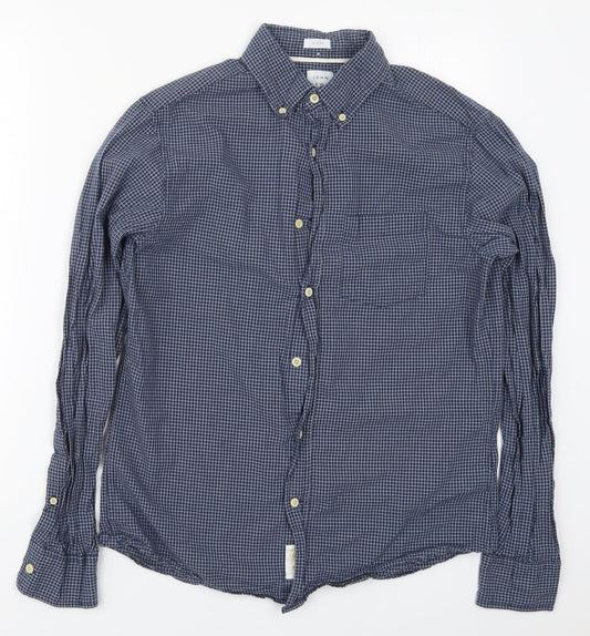 Mens UK Size M John Lewis Blue  Button-Up Long Sleeve Casual Shirt