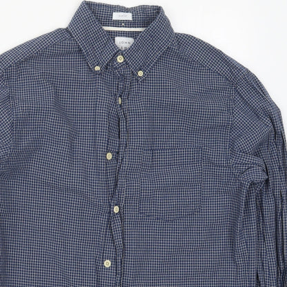 Mens UK Size M John Lewis Blue  Button-Up Long Sleeve Casual Shirt