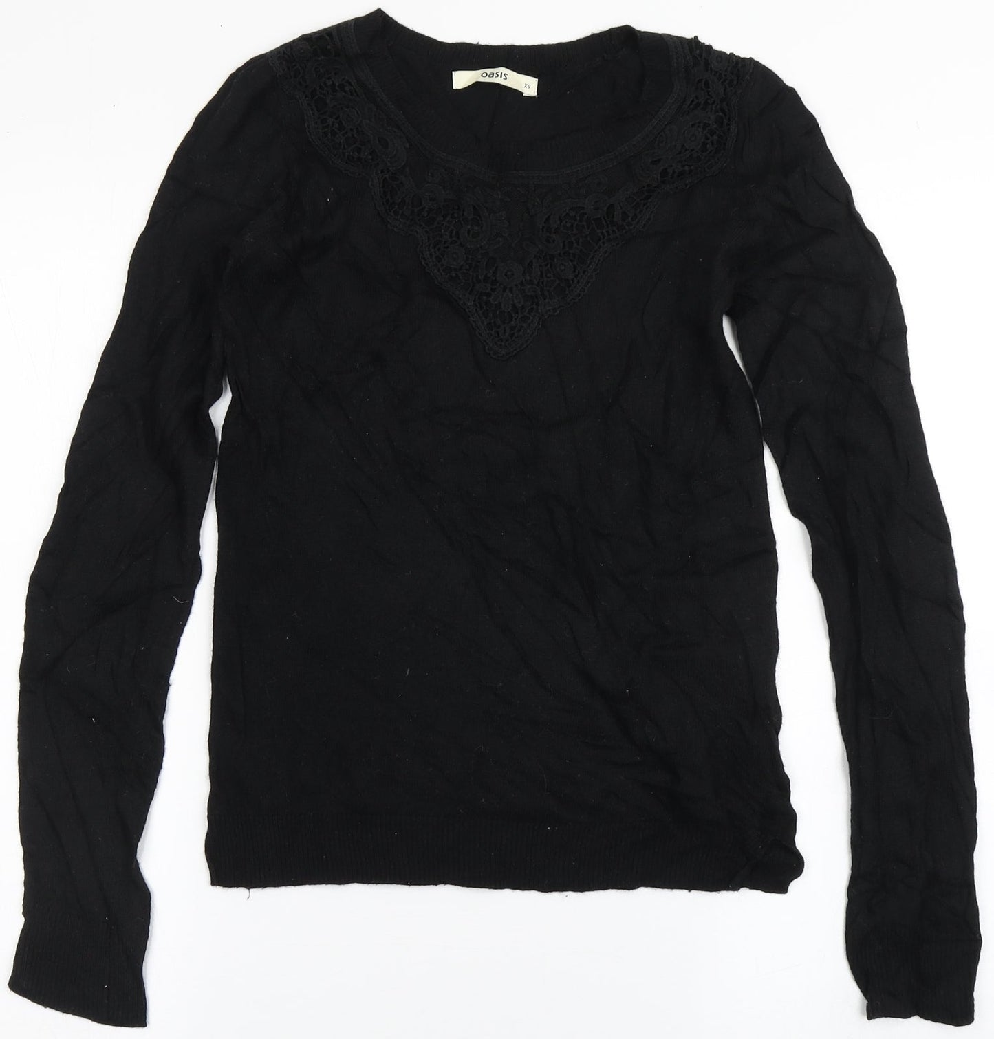 Womens UK Size XS Oasis Black Pullover Jumper