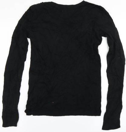 Womens UK Size XS Oasis Black Pullover Jumper