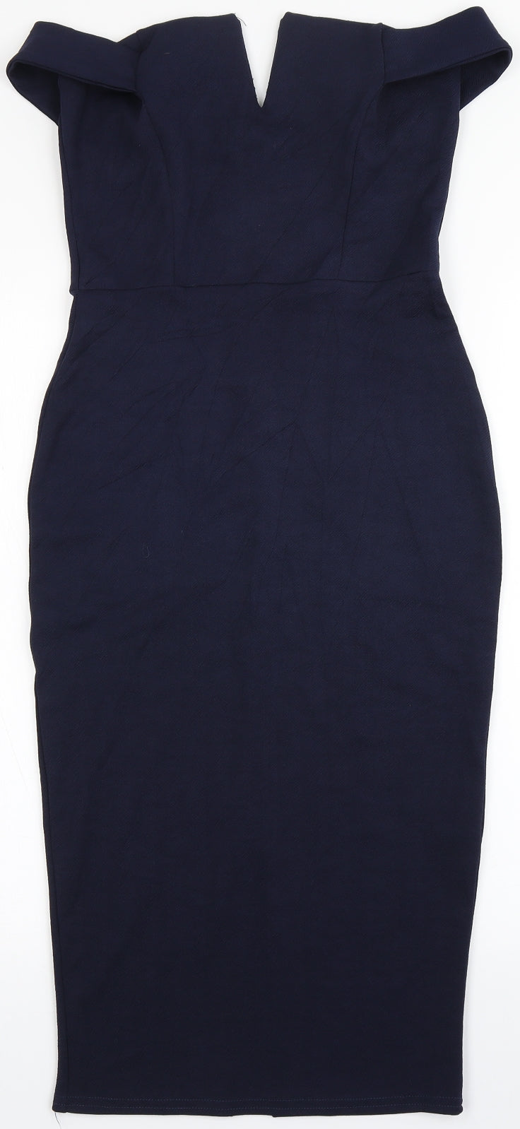 Boohoo Womens Blue  Polyester Bodycon  Size 8  Off the Shoulder