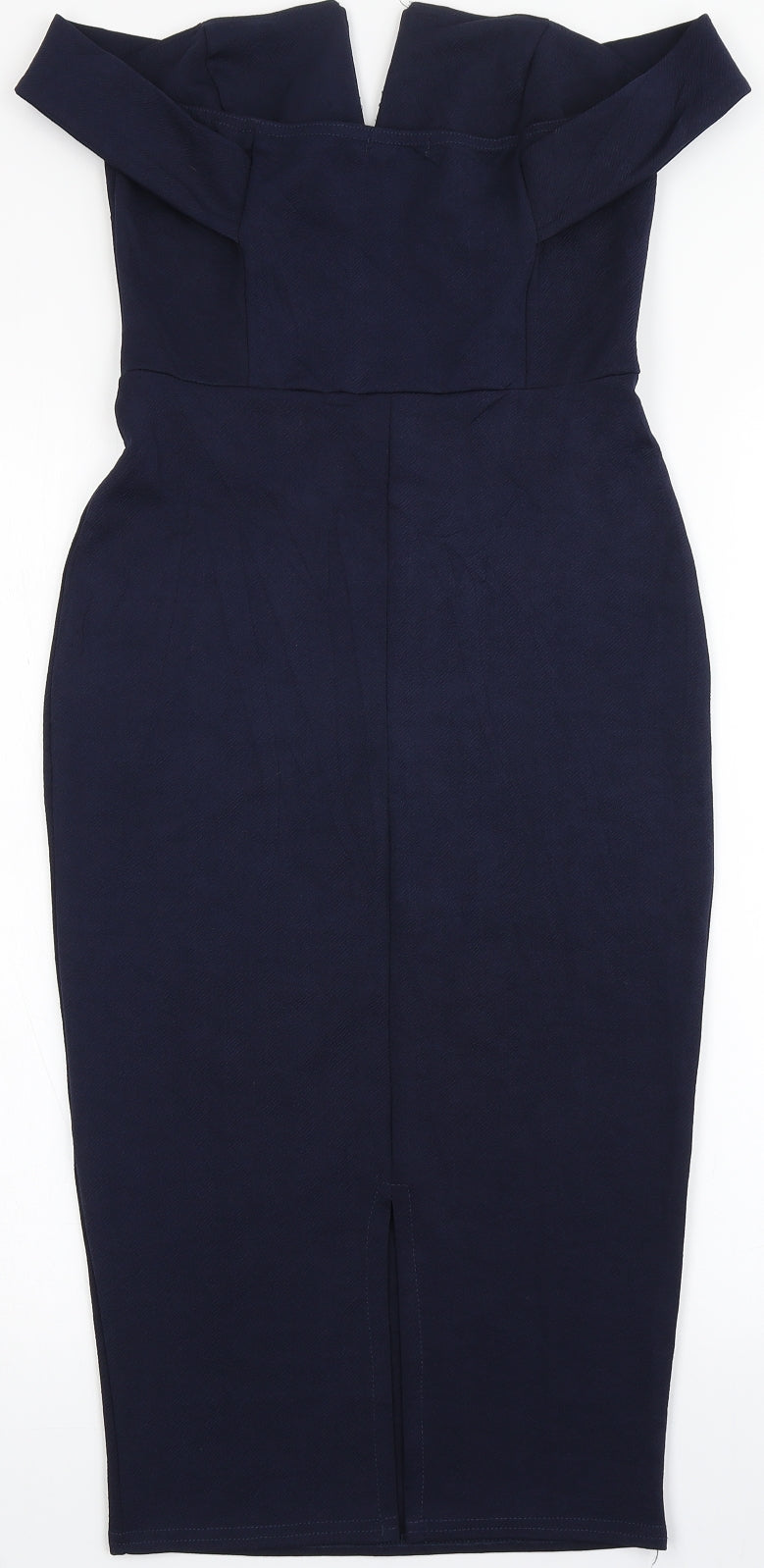 Boohoo Womens Blue  Polyester Bodycon  Size 8  Off the Shoulder