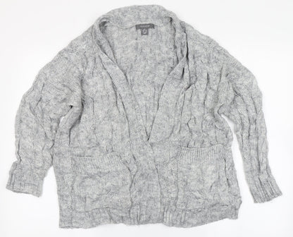 Primark Womens Grey V-Neck  Acrylic Cardigan Jumper Size XS