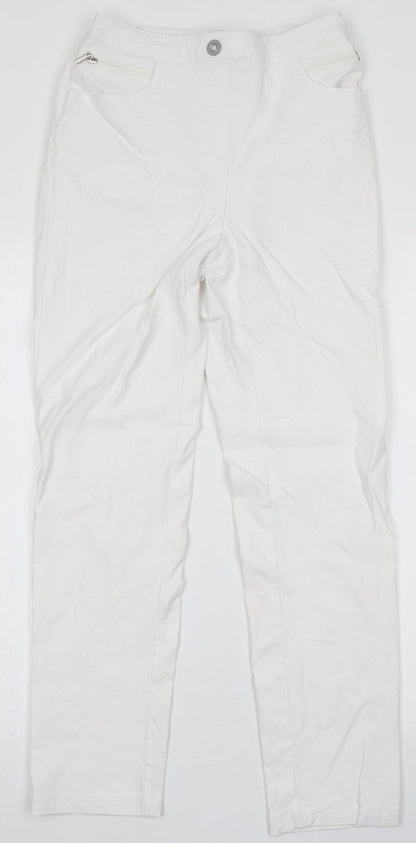 Womens UK Size 12 Preworn Regular Fit  White Trousers
