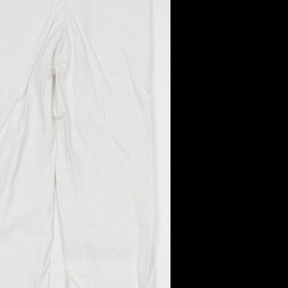 Womens UK Size 12 Preworn Regular Fit  White Trousers