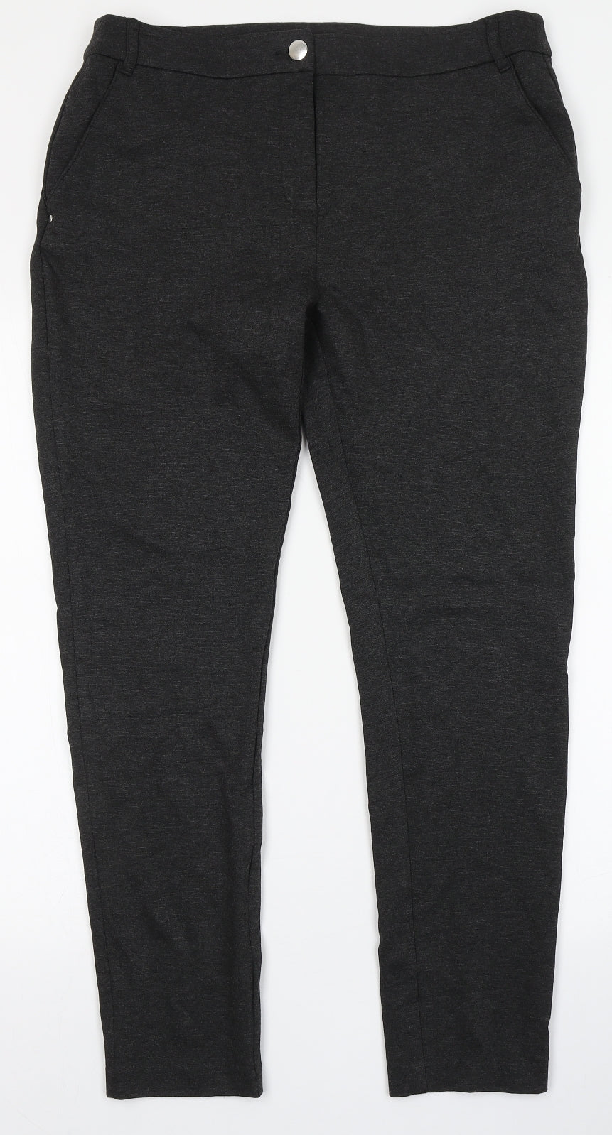 TU Womens Grey  Viscose Trousers  Size 14 L27 in Regular Button