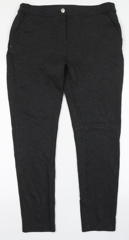 TU Womens Grey  Viscose Trousers  Size 14 L27 in Regular Button