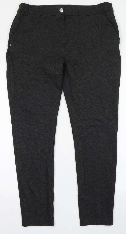 TU Womens Grey  Viscose Trousers  Size 14 L27 in Regular Button
