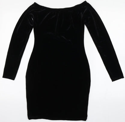 Missguided Womens Black  Polyester Bodycon  Size 10  Round Neck