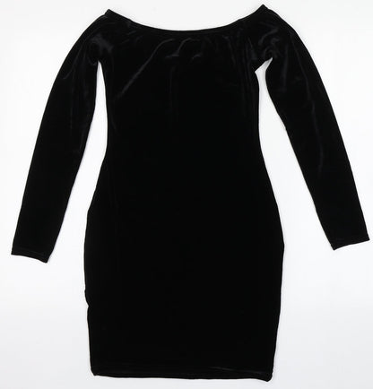 Missguided Womens Black  Polyester Bodycon  Size 10  Round Neck