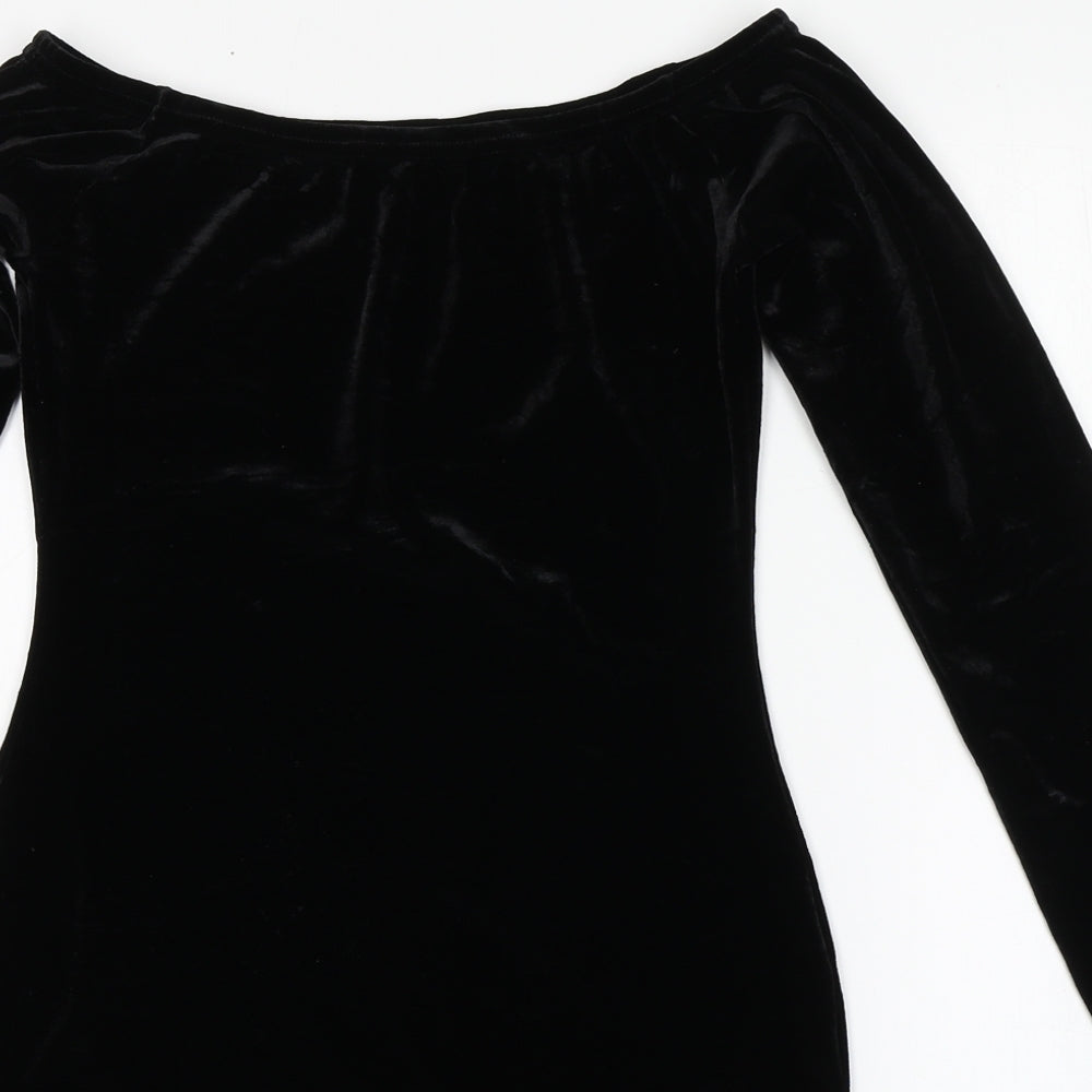 Missguided Womens Black  Polyester Bodycon  Size 10  Round Neck