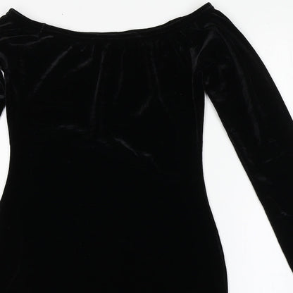 Missguided Womens Black  Polyester Bodycon  Size 10  Round Neck