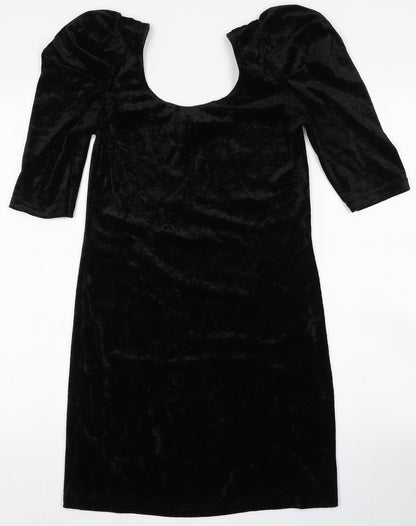 Divided Womens Black  Polyester Bodycon  Size 8  Round Neck