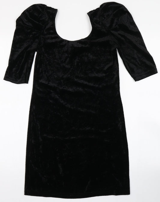 Divided Womens Black  Polyester Bodycon  Size 8  Round Neck