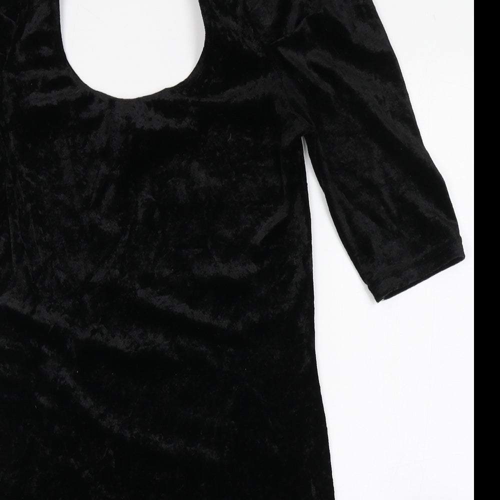 Divided Womens Black  Polyester Bodycon  Size 8  Round Neck