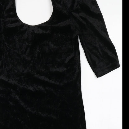 Divided Womens Black  Polyester Bodycon  Size 8  Round Neck