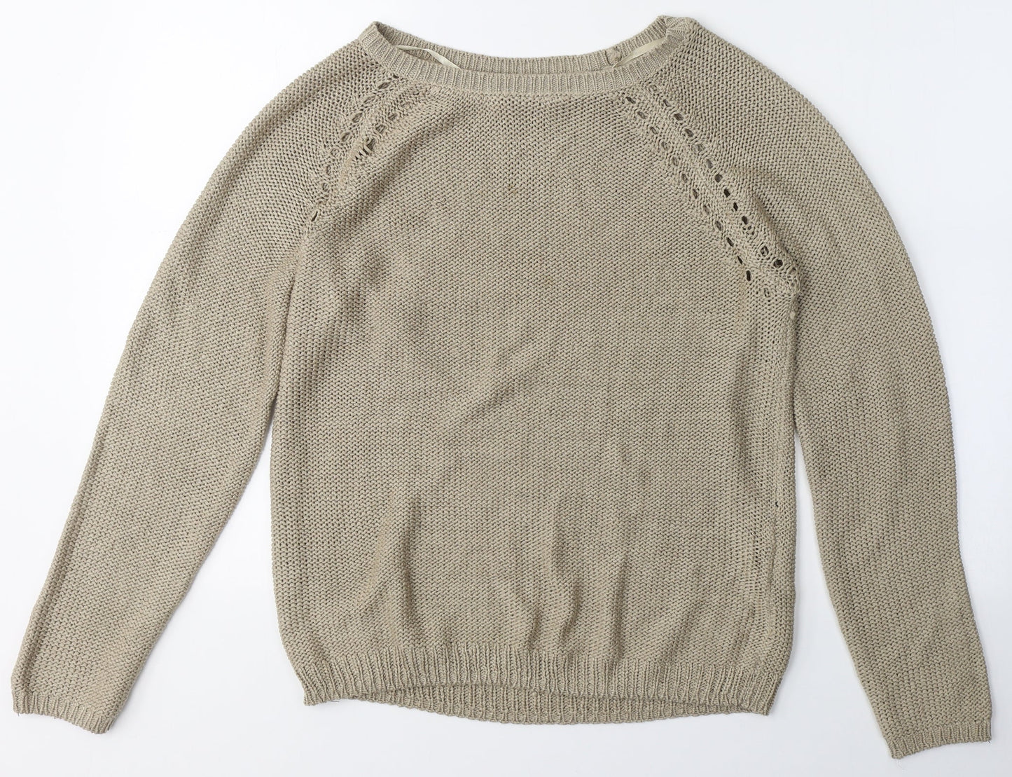 Colours of The World Womens Beige Round Neck  Polyester Pullover Jumper Size M