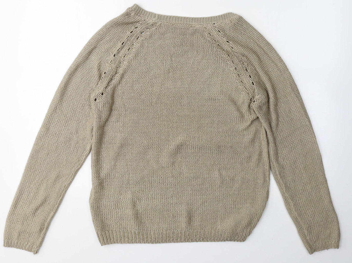 Colours of The World Womens Beige Round Neck  Polyester Pullover Jumper Size M