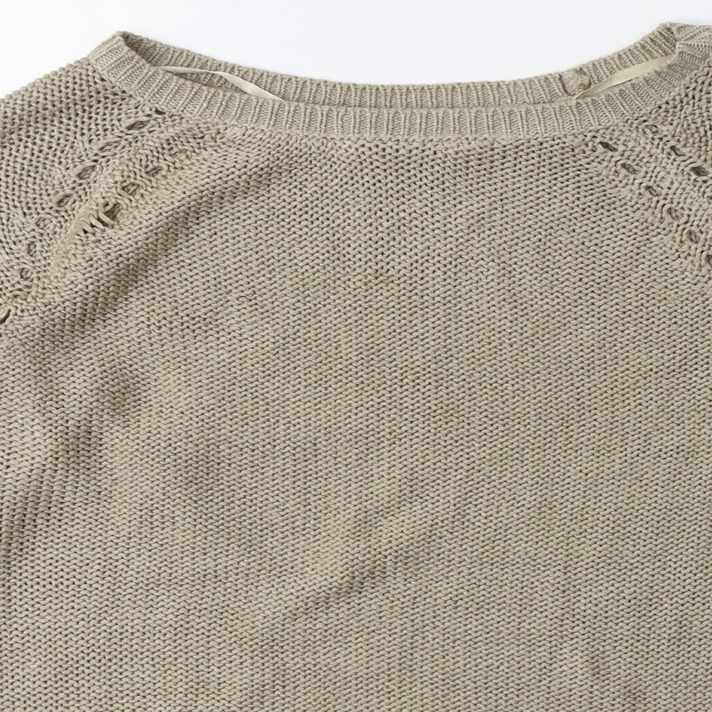 Colours of The World Womens Beige Round Neck  Polyester Pullover Jumper Size M