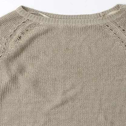 Colours of The World Womens Beige Round Neck  Polyester Pullover Jumper Size M